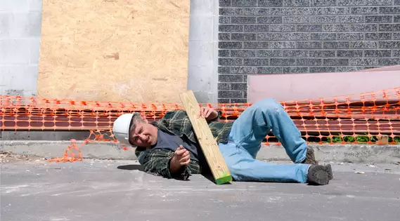 Worker on ground