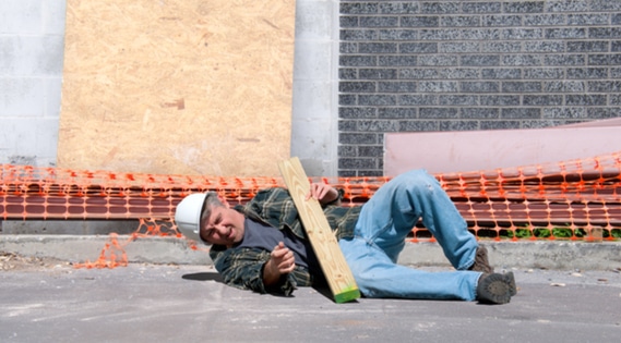 Worker on ground